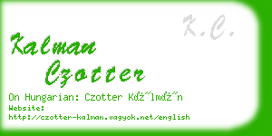 kalman czotter business card